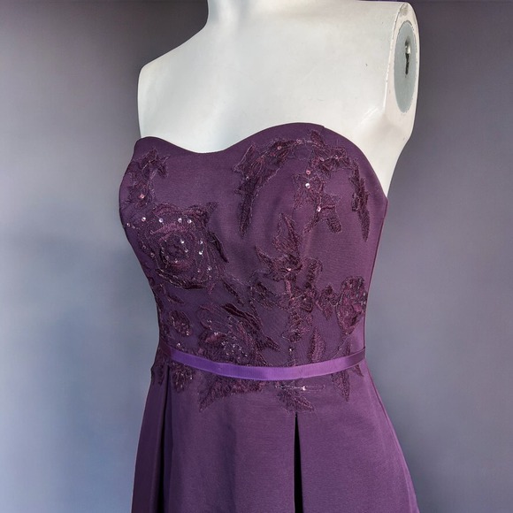 oleg cassini strapless purple prom formal dress - Picture 3 of 4